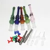 Rökande glas nektar kit hookah 14mm kvarts domelös rostfritt stål spetsar halm bong tillbehör dab riggar vatten rör