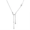 Damen Silber Stern Mond Halskette Einfache Elegante Temperament Quaste Halsketten Für Frauen halsband Hochzeit Schmuck Halskette