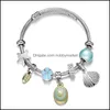 Charm Bracelets Jewelry Selling Ocean Shell Wind Titanium Steel Bracelet Constellation Adjustable Wire Hair Drop Delivery 2021 Lhiwv