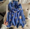 Moda Designer Multicolor Carta Impressão Cashmere Lenços Luxo Mulheres Dupla Saída Inverno Manter Cachecos Morivos de Alta Qualidade Mulheres Mulheres Girando xaile Scarf