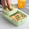 Shai Portable Food Container Microwave Läckesäker oberoende gitterlunch för barn Bento Box Y200429
