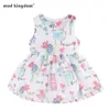 Mudkingdom Chiffon Girls Jumper Dress Unicorn Toddler Peter Pan Collar for Summer Clothes Animal Adorable 210615