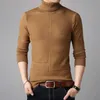 Classic Fashion Turtleneck Sweater Mäns Casual Stickning Pullovers Man Tröjor Slim Herrkläder Lattice Solid Pullovers 211008