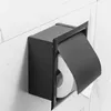 黒埋め込みトイレティッシュペーパーホルダーステンレス鋼304壁紙ホルダー304 SUS二重壁バスルームロールボックス210709