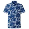 夏のハワイアン男性シャツ100綿半袖ビーチフローラルレギュラーフィットプリントEuropenan Size G0105
