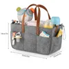 Stroller Parts & Accessories Gray Felt Bag Diaper Caddy Organizer Cup Holder Shower Basket Portable Nursery Storage Bin Car Tote For Toy