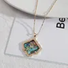 inspired Abalone Shell papper Leopard Leather Pendant Snakeskin Long Chain Sweater Necklace Geometric Women Jewelry