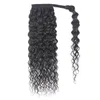 Ishow 8-28inch Body Water Wave Human Hair Extensions Wefts Pony Tail Yaki Straight Afro Kinky Curly Ponytail for Women All Ages Natural Color Black