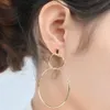 Bijoux fantaisie femmes minimaliste Punk cercle balancent boucle d'oreille Brincos géométrique Bijoux pendientes