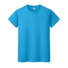 Männer und Frauen Rundhals einfarbig T-Shirt Sommer Baumwolle Boden Kurzarm Halbarm 5YBGLi