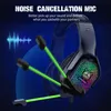 RGB-Beleuchtung ONIKUMA Gaming-Kopfhörer mit Mikrofon X3 LED-Hintergrundbeleuchtung Headset Gamer USB/3,5-mm-Kabel-Kopfhörer für PC PS4 Xbox Phone Leuchtende Headsets