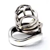 NXY Chastity Device Rostfritt stål Man Penis Ring Cock Cage Metal Lock Belt med uretralkateter Bondage Sexleksaker för män CC2141221