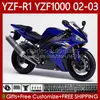 Motorfiets Lichaam voor Yamaha YZF-R1 YZF-1000 YZF R 1 1000 CC 00-03 Carrosserie 90NO.31 YZF Gloss Blue R1 1000cc YZFR1 02 03 00 01 YZF1000 2002 2003 2000 2001 OEM FACEERS KIT