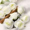 30pcs 7CM Artificial White Rose Silk Flower Heads For Wedding Decoration DIY Wreath Gift Box Scrapbooking Craft Fake Flowers 210706