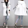 Semfri Veste Femmes Automne Hiver Chaqueta Mujer Plus La Taille Mince Baseball Vêtements K Pop Moyenne Longueur Coupe-Vent Manteaux 211112