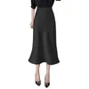 Skirts 2021 Winter Women Maxi Korean Casual Ladies A-line Flare High Waist Solid Knitted Knit Thick Long Skirt