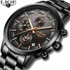 Lige Homens Moda Luxo Relógio Homens Todo Steel Strap Business Quartz Watch para Homens À Prova D 'Água Do Esporte Montre Homme 210527