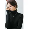 Modal High Collar Bottoming Tshirt Women's Long Sleeve Slim Korean Solid Color Autumn Thin Velvet Undershirt Female Top 210607