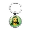 New Arrival Jesus Color Print Keychain Ichthus Christian Religious Faith Glass Crystal Pendant Key Chain Jewelry Souvenir7837060