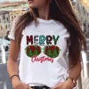 Women's T-Shirt Merry Christmas Holiday Avocado Lovely Style Trend Year Printed Tops Tee Clothes Tshirt Women Female Cartoon Graphic