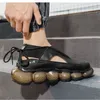 2021 Buty do biegania Roman Sandals Grube Wyładowane Tenis Mężczyźni Biały Czarny Lato Koreańska Moda Casual Duży Rozmiar Oddychające trampki Run-but # A0018