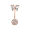 Sexy cristal papillon forme nombril anneaux charme métal nombril Piercing femmes hommes corps bijoux cadeau