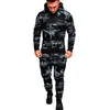 Mens New Set Camouflage Autunno Running Casual Jogger Tuta da uomo Felpa Sport Set Gym Zipper Slim Fit Tuta sportiva maschile Y0831