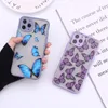 Gullig 3D Relif Butterfly Telefonväska till iPhone 11 Pro Max XR XS Max Case Silicone för iPhone 7 8 Plus 12 Pro Max Cover
