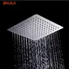BAKALA Freeshipping Bathroom Stainless Steel Rain Shower head Square Rainfall Shower Head Ultra-thin Rain Shower without arm H1209
