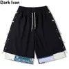 Side Split Bandana Patchwork Shorts Mannen Zomer Straat Mode Heren Shorts 210603