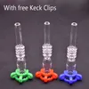 DHL-freie 10mm 14mm 18mm Quarzspitze für Mini-Glaspfeifen-Kits mit kostenlosen Kunststoff-Keck-Clips Quarz-Banger-Nagelspitzen für Dab Straw Rig Bong