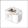 Boîtes Poubelles Housekee Organisation Home Gardenacrylic Swabs Storage Holder Box Portable Transparent Maquillage Coton Pad Cosmétique Conteneur Juif