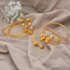 Bangle 4 stks / partij Dubai Frankrijk Luxe Vrouwelijke Bead Gold Color Armbanden voor Dames Bruid Bruiloft Armband Bijoux Afrikaine Sieraden