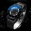 Polshorloges 2021 Man Kijk Geneva Black Steel Mesh Band Kalender Quartz Men Sports Watches Reloj Hombre Relogio Masculino1132202