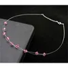 Shine Crystals från Swarovski Halsband Osynlig Transparent Fiske Linje Kortkedja Hängsmycke Neckalce för Kvinnor Smycken Gift