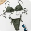 Para Praia Seksi Bikini Brezilyalı Mayo Kadın Bandaj Mayo Tanga Set Yüksek Kesim Mayo Kadın Beachwear 210621