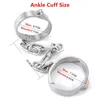 Stainless Steel Lockable Neck Collar Handcuffs Ankle Cuffs Slave BDSM Bondage Shackles Leg Irons Restraints Sex Toy For Couples Y200616