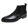 Automne et hiver luxe hommes bottines en cuir véritable mode robe de mariée bureau bout pointu chaussures à glissière adultes hommes bottes