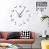 Chats sans cadre Silhouette Art Montre Chatons 3D DIY Horloge murale Ludique Chat Forme Big Aiguilles Fille Chambre Kit Décoration 210310