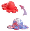 Toy Original Funny Rainbow Overturned Octopus Expression Flip Doll Silicone Pendant Toys 6 Color8926987