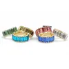 Colors Artificial Diamonds Arranged Ring European And American Fashion Full Rhinestone Luxurious Gold Rings