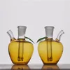 Mini Protable Kleurrijke 10mm Vrouwelijke Apple Glas Olie Rig Bong met Silicone Slang en 10mm Mannelijke Glas Olie Rig Bowl