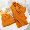 Berets Winter Soft Warm Cashmere Scarf And Hat Set High Quality Women Solid Color Shawl Whole Knitted Unisex Outdoor Scarve6635200