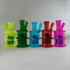 DHL Mini Bong de vidrio 5 colores 10 mm Conjunto Tipo único Hookah Bongs de agua Plataformas de aceite para fumar Hierba seca Reciclador de tabaco Burbujeadores portátiles gruesos