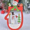 Dekoracja świąteczna drewniane świąteczne drzewo puste wiszące wiszące ozdoby do kreatywnej kreskówki Święty Święty Snowman Ornament DH8450
