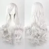 80см свободная волна синтетические парики для женщин косплей парик блондинка синий красный розовый серый фиолетовый волос для человеческой партии Хэллоуин рождественский подарок