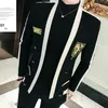 Nakış Blazer Hombre Slim Fit Blazers Erkekler Takım Elbise Ceket Moda Streetwear Sosyal Erkek Sahne Eğlence Erkek Rahat Blazers 210527