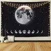 psychedelic tapestry moon print wall hanging witchcraft hippie wall tapestry wall carpet boho decoration home decor tapisserie 210609