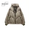 HWLZLTZHT Winter Hooded Parkas Warm Down Jacket Cotton Padded Large Size Woman Coat Thicken Women Casual Parka 210819