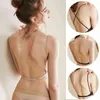 Sexig Bra Dam Lace Mesh Halter Thin Bra Låg Bak Kvinnor Mjuk sömlös Bakgrundslig Sexig Padd Bralette För Små Bröst Encaje Mujer 211110